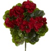 image:imageNearly Natural 13 in Artificial Geranium Bush Set UVResistant Porch DecorRed
