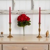 image:imageNearly Natural 13 in Artificial Geranium Bush Set UVResistant Porch DecorRed