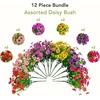image:imageNearly Natural 13in UV Resistant Artificial Daisy Bush IndoorOutdoor  Set of 12Assorted 1