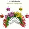 image:imageNearly Natural 13in UV Resistant Artificial Daisy Bush IndoorOutdoor  Set of 12Assorted 2