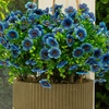image:imageNearly Natural 13in UV Resistant Artificial Daisy Bush IndoorOutdoor  Set of 12Blue