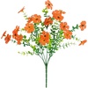 image:imageNearly Natural 13in UV Resistant Artificial Daisy Bush IndoorOutdoor  Set of 12Orange