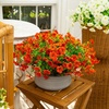 image:imageNearly Natural 13in UV Resistant Artificial Daisy Bush IndoorOutdoor  Set of 12Orange