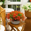 image:imageNearly Natural 13in UV Resistant Artificial Daisy Bush IndoorOutdoor  Set of 12Orange