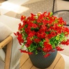 image:imageNearly Natural 13in UV Resistant Artificial Daisy Bush IndoorOutdoor  Set of 12Red