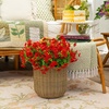 image:imageNearly Natural 13in UV Resistant Artificial Daisy Bush IndoorOutdoor  Set of 12Red
