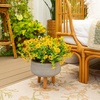 image:imageNearly Natural 13in UV Resistant Artificial Daisy Bush IndoorOutdoor  Set of 12Yellow