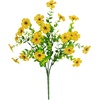 image:imageNearly Natural 13in UV Resistant Artificial Daisy Bush IndoorOutdoor  Set of 12Yellow