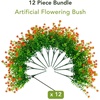 image:imageNearly Natural 13in UV Resistant Artificial Flowering Mini Rose Bush IndoorOutdoor  Set of 12Orange