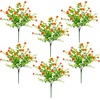 image:imageNearly Natural 13in UV Resistant Artificial Flowering Mini Rose Bush IndoorOutdoor  Set of 12Orange