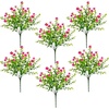 image:imageNearly Natural 13in UV Resistant Artificial Flowering Mini Rose Bush IndoorOutdoor  Set of 12Pink
