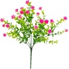image:imageNearly Natural 13in UV Resistant Artificial Flowering Mini Rose Bush IndoorOutdoor  Set of 12Pink