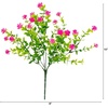image:imageNearly Natural 13in UV Resistant Artificial Flowering Mini Rose Bush IndoorOutdoor  Set of 12Pink
