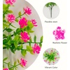 image:imageNearly Natural 13in UV Resistant Artificial Flowering Mini Rose Bush IndoorOutdoor  Set of 12Pink