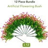 image:imageNearly Natural 13in UV Resistant Artificial Flowering Mini Rose Bush IndoorOutdoor  Set of 12Pink