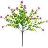 image:imageNearly Natural 13in UV Resistant Artificial Flowering Mini Rose Bush IndoorOutdoor  Set of 12Purple