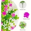 image:imageNearly Natural 13in UV Resistant Artificial Flowering Mini Rose Bush IndoorOutdoor  Set of 12Purple