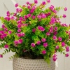 image:imageNearly Natural 13in UV Resistant Artificial Flowering Mini Rose Bush IndoorOutdoor  Set of 12Purple