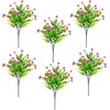 image:imageNearly Natural 13in UV Resistant Artificial Flowering Mini Rose Bush IndoorOutdoor  Set of 12Purple