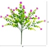 image:imageNearly Natural 13in UV Resistant Artificial Flowering Mini Rose Bush IndoorOutdoor  Set of 12Purple