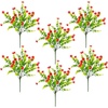 image:imageNearly Natural 13in UV Resistant Artificial Flowering Mini Rose Bush IndoorOutdoor  Set of 12Red
