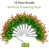 image:imageNearly Natural 13in UV Resistant Artificial Flowering Mini Rose Bush IndoorOutdoor  Set of 12Red