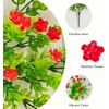 image:imageNearly Natural 13in UV Resistant Artificial Flowering Mini Rose Bush IndoorOutdoor  Set of 12Red