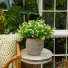 image:imageNearly Natural 13in UV Resistant Artificial Flowering Mini Rose Bush IndoorOutdoor  Set of 12White