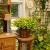 image:imageNearly Natural 13in UV Resistant Artificial Flowering Mini Rose Bush IndoorOutdoor  Set of 12Yellow