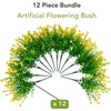 image:imageNearly Natural 13in UV Resistant Artificial Flowering Mini Rose Bush IndoorOutdoor  Set of 12Yellow