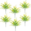 image:imageNearly Natural 13in UV Resistant Artificial Flowering Mini Rose Bush IndoorOutdoor  Set of 12Yellow