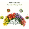image:imageNearly Natural 13in UV Resistant Artificial Pansy Bush IndoorOutdoor  Set of 12Assorted 2
