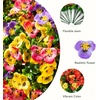 image:imageNearly Natural 13in UV Resistant Artificial Pansy Bush IndoorOutdoor  Set of 12Assorted 2