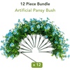 image:imageNearly Natural 13in UV Resistant Artificial Pansy Bush IndoorOutdoor  Set of 12Blue