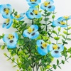 image:imageNearly Natural 13in UV Resistant Artificial Pansy Bush IndoorOutdoor  Set of 12Blue