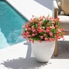 image:imageNearly Natural 13in UV Resistant Artificial Pansy Bush IndoorOutdoor  Set of 12Pink