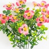 image:imageNearly Natural 13in UV Resistant Artificial Pansy Bush IndoorOutdoor  Set of 12Pink