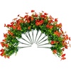 image:imageNearly Natural 13in UV Resistant Artificial Pansy Bush IndoorOutdoor  Set of 12Red