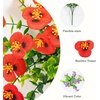 image:imageNearly Natural 13in UV Resistant Artificial Pansy Bush IndoorOutdoor  Set of 12Red