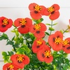 image:imageNearly Natural 13in UV Resistant Artificial Pansy Bush IndoorOutdoor  Set of 12Red