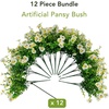 image:imageNearly Natural 13in UV Resistant Artificial Pansy Bush IndoorOutdoor  Set of 12White