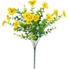 image:imageNearly Natural 13in UV Resistant Artificial Pansy Bush IndoorOutdoor  Set of 12Yellow