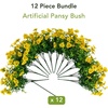 image:imageNearly Natural 13in UV Resistant Artificial Pansy Bush IndoorOutdoor  Set of 12Yellow