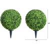 image:imageNearly Natural 14in Artificial Boxwood Topiary Ball for Outdoor Use with Integrated Ground Stake Set of 2 Faux Boxwood Plants for Lawn amp Garden Backyard Home Dcor UV Resistant