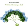 image:imageNearly Natural 14in UV Resistant Artificial Hydrangea Bush IndoorOutdoor  Set of 6Blue