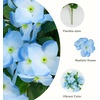 image:imageNearly Natural 14in UV Resistant Artificial Hydrangea Bush IndoorOutdoor  Set of 6Blue