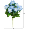 image:imageNearly Natural 14in UV Resistant Artificial Hydrangea Bush IndoorOutdoor  Set of 6Blue