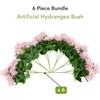 image:imageNearly Natural 14in UV Resistant Artificial Hydrangea Bush IndoorOutdoor  Set of 6Pink