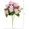 image:imageNearly Natural 14in UV Resistant Artificial Hydrangea Bush IndoorOutdoor  Set of 6Pink