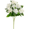 image:imageNearly Natural 14in UV Resistant Artificial Hydrangea Bush IndoorOutdoor  Set of 6White